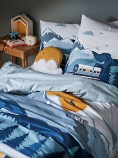 Linge de maison et décoration-Parure housse de couette enfant et taie d'oreiller SUR LES RAILS
