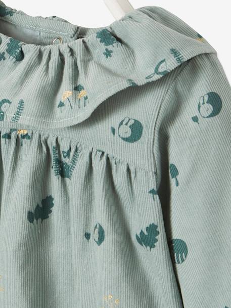 Fluwelen baby overall met print MEDIUM GROEN AOP - 15-4706 TCX - vertbaudet enfant 