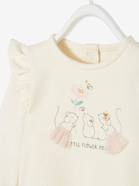 Baby-T-shirt 'glimlach' met lange mouwen Eierschaalkleur - vertbaudet enfant 