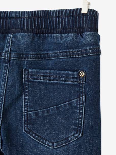Gevoerde jeans met rechte pasvorm, eenvoudig aan te trekken denim blue black - vertbaudet enfant 