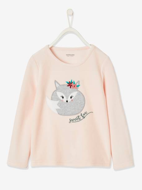 Pyjama fille velours renard ROSE CLAIR - vertbaudet enfant 