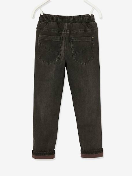 Claire De databank stil Gevoerde jeans met rechte pasvorm, eenvoudig aan te trekken - denim  donkergrijs, Jongens