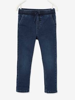 Gevoerde jeans met rechte pasvorm, eenvoudig aan te trekken  - vertbaudet enfant