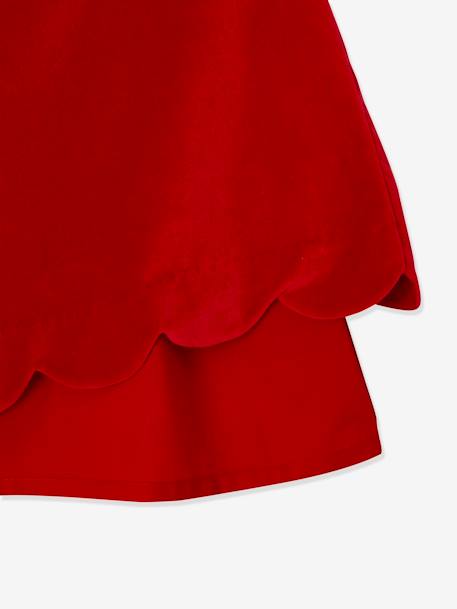Robe de fête en velours lisse fille noeud au dos rouge - vertbaudet enfant 