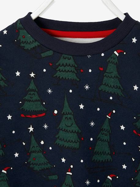 Kerstsweater voor jongens met leuke print marine - vertbaudet enfant 