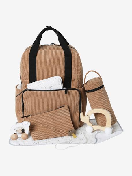 Rugzak velours corduroy Travel hazelnoot - vertbaudet enfant 