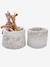 Lot de 2 petits paniers de rangement réversibles imprimé fleurs beige - vertbaudet enfant 