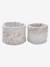 Lot de 2 petits paniers de rangement réversibles imprimé fleurs beige - vertbaudet enfant 
