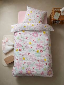 Linge de maison et décoration-Linge de lit enfant-Parure housse de couette + taie d'oreiller enfant polyester et coton FLOR'AILES