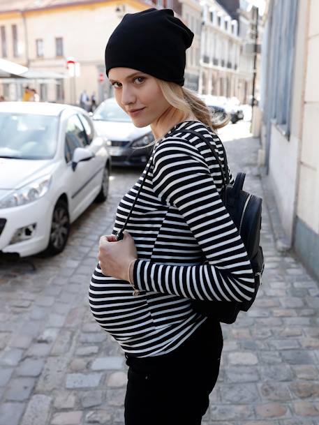 gevolg verhouding reguleren Zwangerschapsshirt met lange mouwen - zwart gestreept/wit,  Zwangerschapskleding