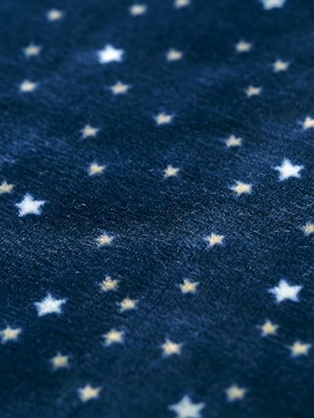 Dekentje in microvezel met sterrenprint Basics marineblauw / sterren - vertbaudet enfant 