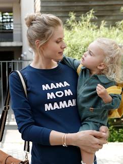 Fleece sweatshirt met tekst over zwangerschap en borstvoeding  - vertbaudet enfant
