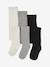 Lot de 3 paires de collants fille BASICS écru+lot encre+Lot gris chiné moyen+marine+prune+rose poudré+vieux rose - vertbaudet enfant 