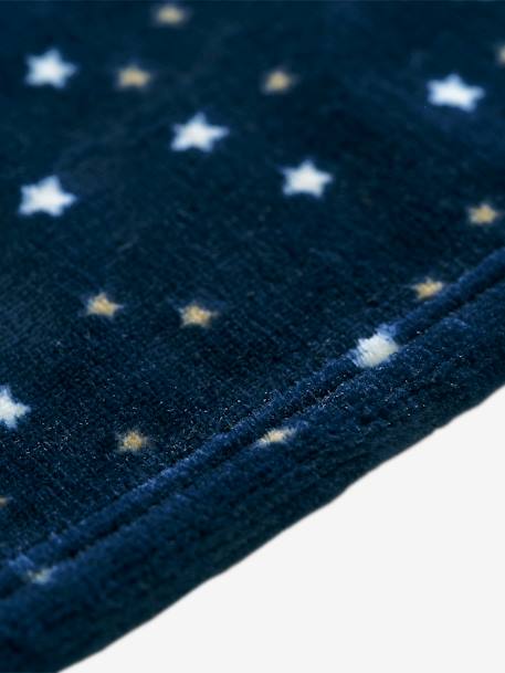 Dekentje in microvezel met sterrenprint Basics marineblauw / sterren - vertbaudet enfant 