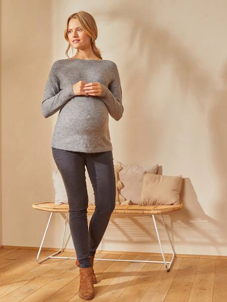 Omkeerbare trui voor/achter voor de zwangerschap en borstvoeding Grijs+lichtzalmroze+zwart - vertbaudet enfant 