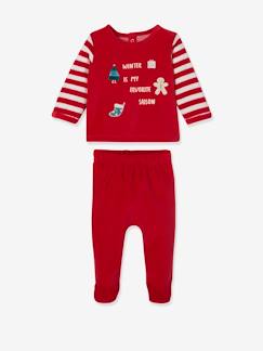 Baby-Fluwelen babypyjama in 2 delen voor Kerstmis