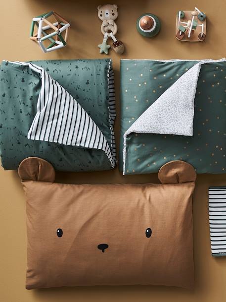 Kussensloop met beer voor baby GREEN FOREST Oeko-Tex® bruin - vertbaudet enfant 