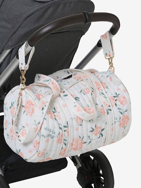 Sac à langer Baby Roll en gaze de coton eau de rose+ivoire imprimé - vertbaudet enfant 