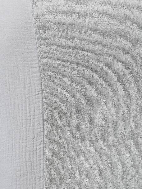 Housse matelas à langer bi-matière gaze de coton/éponge beige imprimé+vert céladon - vertbaudet enfant 