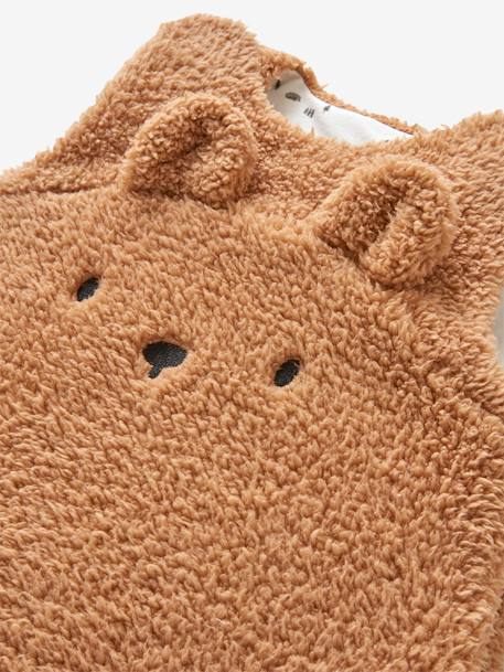 Gigoteuse hiver manches amovibles en polaire Ours GREEN FOREST beige foncé+écru - vertbaudet enfant 