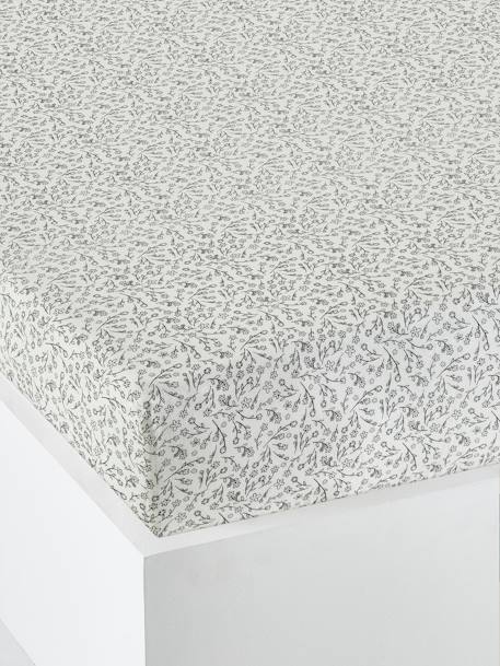 Drap-housse bébé GREEN FOREST écru / gris - vertbaudet enfant 