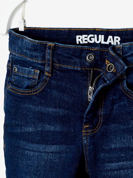 Rechte jeans voor jongens MorphologiK 'waterless' met heupomtrek SMALL RUW DENIM+STONE - vertbaudet enfant 