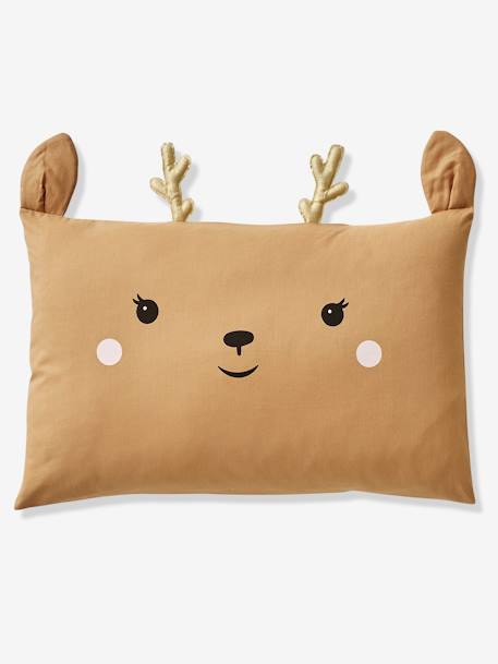Taie d'oreiller bébé biche GREEN FOREST beige - vertbaudet enfant 
