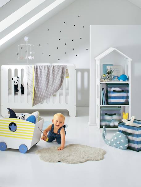 Badstof mat voor babykamer GRIJS LICHT+grijsblauw+mosterdgeel+roze (poederkleur)+saliegroen - vertbaudet enfant 