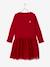 Robe Noël fille bi-matière rose poudré+rouge brique - vertbaudet enfant 