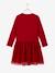 Robe Noël fille bi-matière rose poudré+rouge brique - vertbaudet enfant 
