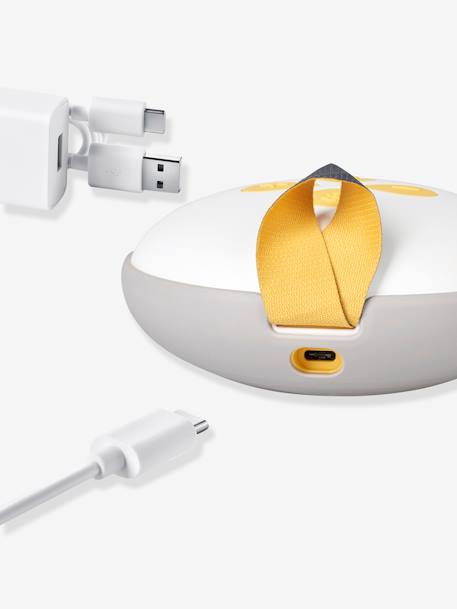 Tire-lait électrique double rechargeable Swing Maxi + 2 téterelles blanc/jaune - vertbaudet enfant 