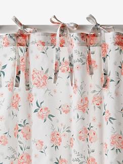 Linge de maison et décoration-Décoration-Rideau voilage à nouettes imprimé fleurs Eau de rose