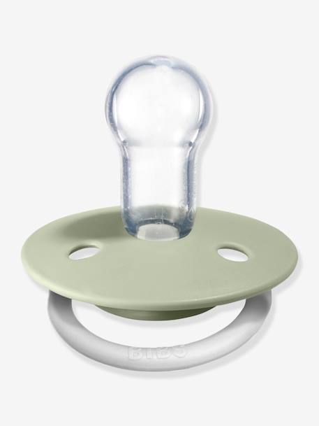 Lot de 2 sucettes-tétines De Lux en silicone GRIS FER/BLEU LAYETTE+IVOIRE/ROSE POUDRE+TERRACOTTA/ROSE POUDRE+VERT AMANDE NIGHT - vertbaudet enfant 