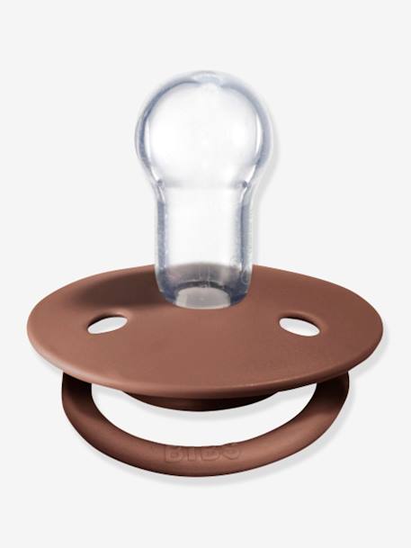 Lot de 2 sucettes-tétines De Lux en silicone GRIS FER/BLEU LAYETTE+IVOIRE/ROSE POUDRE+TERRACOTTA/ROSE POUDRE+VERT AMANDE NIGHT - vertbaudet enfant 