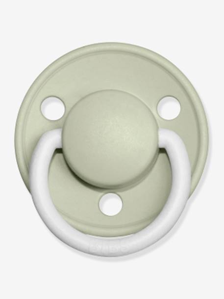 Lot de 2 sucettes-tétines De Lux en silicone BIBS GRIS FER/BLEU LAYETTE+IVOIRE/ROSE POUDRE+TERRACOTTA/ROSE POUDRE+VERT AMANDE NIGHT - vertbaudet enfant 