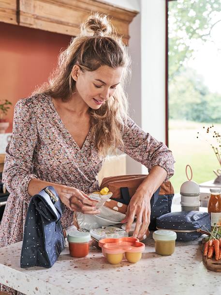 Snack box en coton enduit marine étoile+noisette pois - vertbaudet enfant 