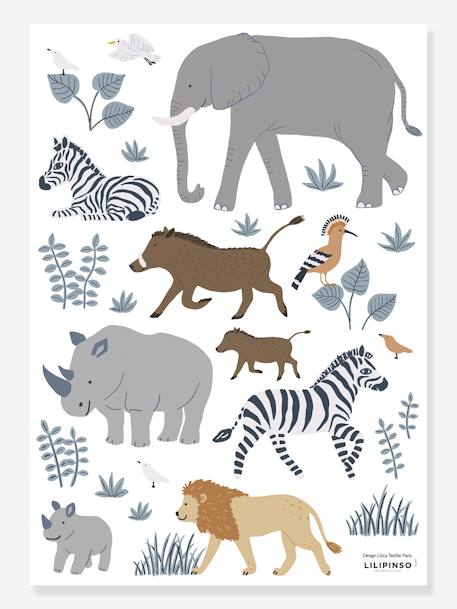 Planche de stickers LILIPINSO - Big five & Cie - animaux jungle multicolore - vertbaudet enfant 