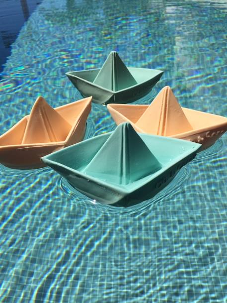 Jouet de bain Bateau Origami - MENTHE+NUDE+VANILLE - vertbaudet enfant 