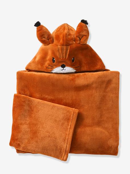 Plaid à manches et capuche Animal parme foncé+roux+vert - vertbaudet enfant 