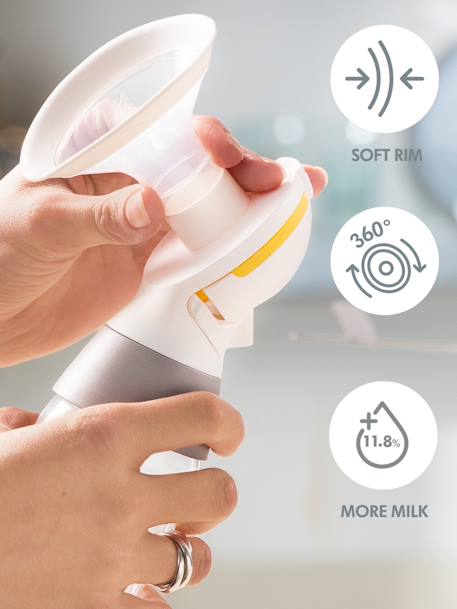 Tire-lait électrique double rechargeable Swing Maxi + 2 téterelles blanc/jaune - vertbaudet enfant 