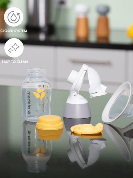 Tire-lait électrique double rechargeable Swing Maxi + 2 téterelles blanc/jaune - vertbaudet enfant 