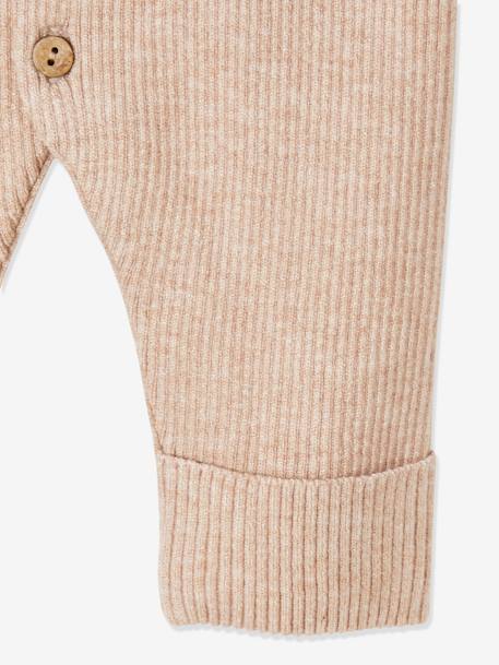 Geribde babypyjama met lange mouwen antraciet+gechineerd beige+gemêleerd grijs - vertbaudet enfant 