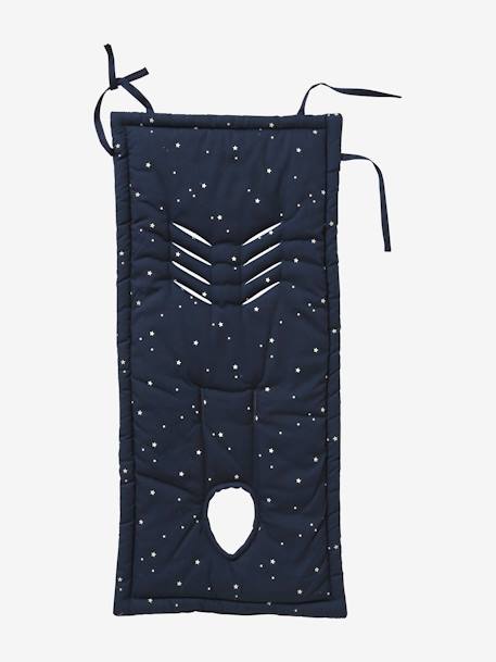 Protection réversible pour assise de poussette imprimé coeurs+marine imprimé étoiles - vertbaudet enfant 