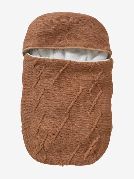 Tricot voetenzak met fleece voering voor autostoeltje hazelnoot - vertbaudet enfant 