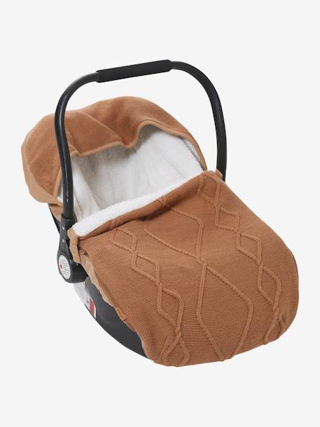 Tricot voetenzak met fleece voering voor autostoeltje hazelnoot+ivoor - vertbaudet enfant 