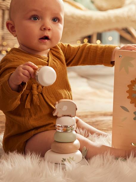 Stapelbare pyramide HANOÏ van FSC®-hout meerkleurig - vertbaudet enfant 
