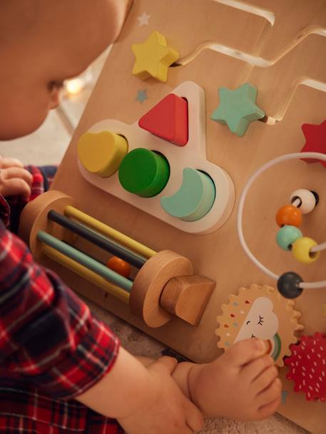 Verticaal activiteitenbord gemaakt van FSC® hout meerkleurig - vertbaudet enfant 