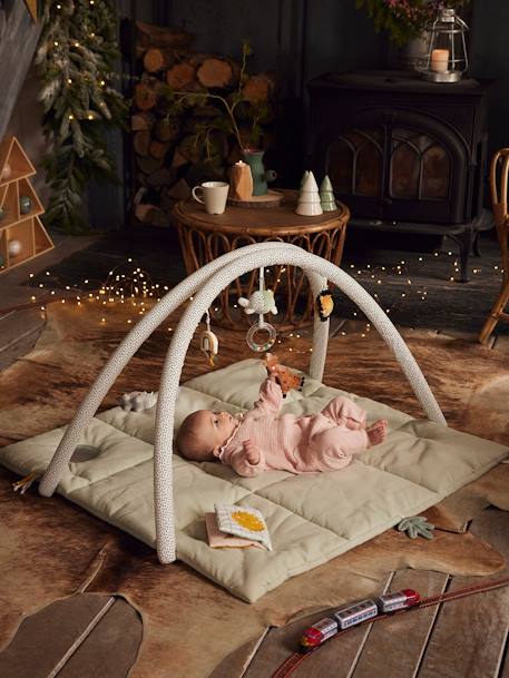 Tapis d'éveil en gaze de coton Tanzanie+vert sauge - vertbaudet enfant 