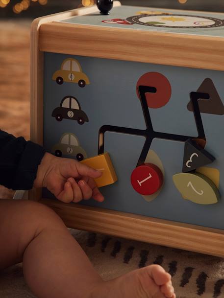 Cube d'activités à tirer EN VOITURE SIMON en bois FSC® multicolore - vertbaudet enfant 