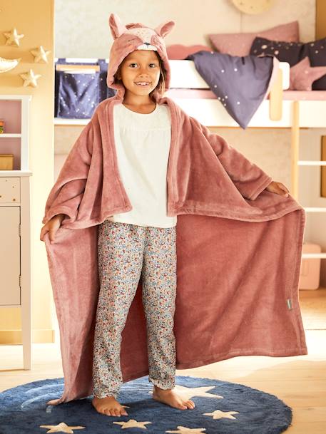 Plaid à manches et capuche Animal parme foncé+roux+vert - vertbaudet enfant 